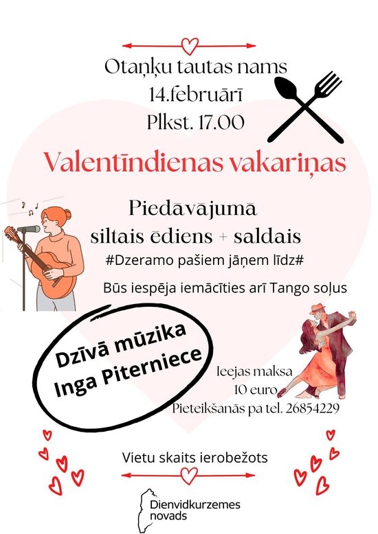 Valentīndienas vakariņas Otaņķos